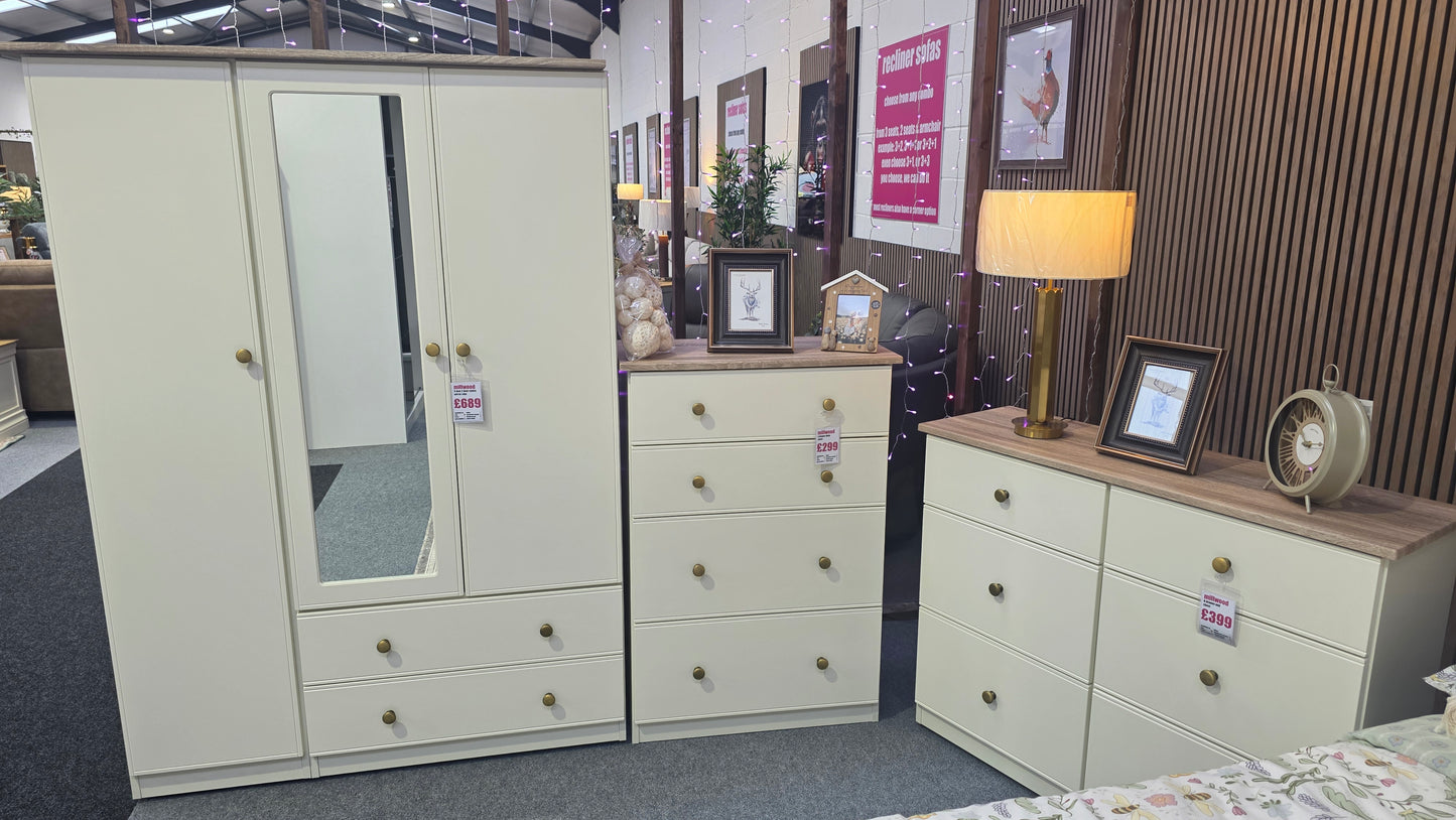 Millwood 3 Drawer Bedside Locker - Choose Your Colours