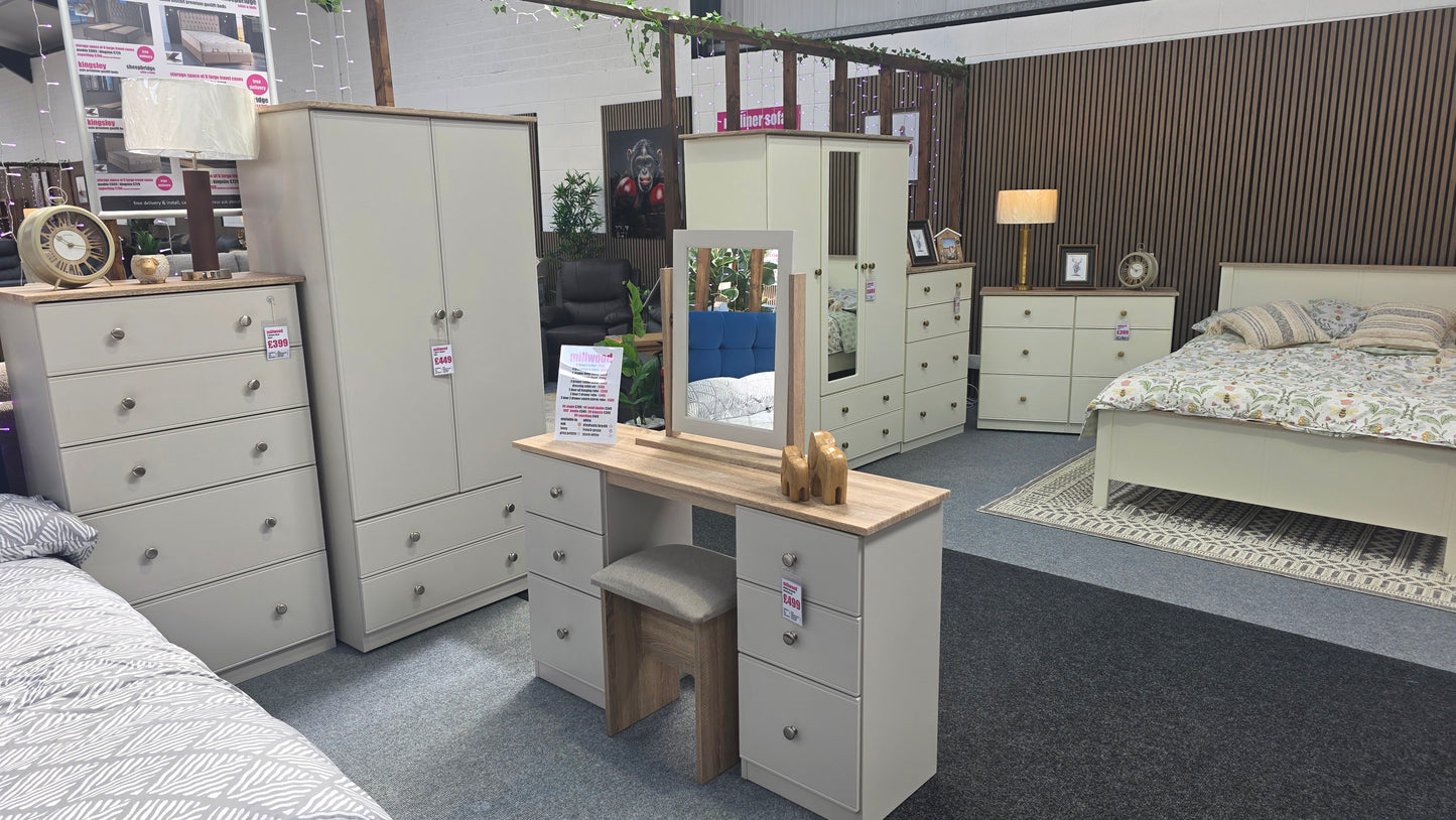 Millwood Two Door with 2 Drawers Wardrobe - Choose Your Colours