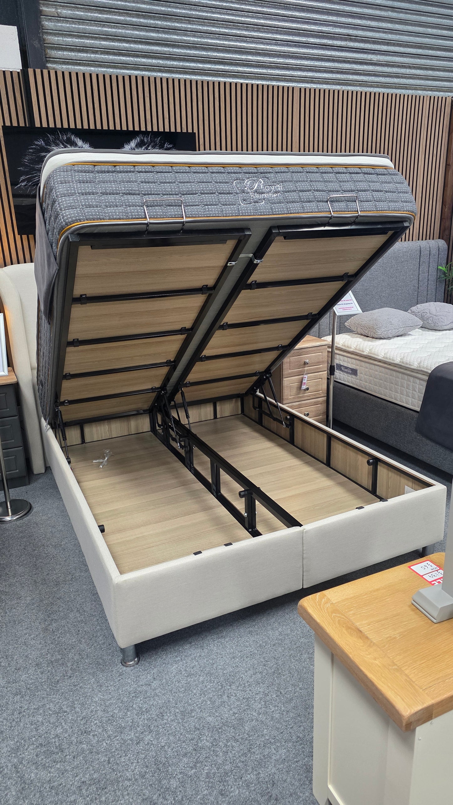 Kingsley Lotus Linen Gas Lift Storage Beds