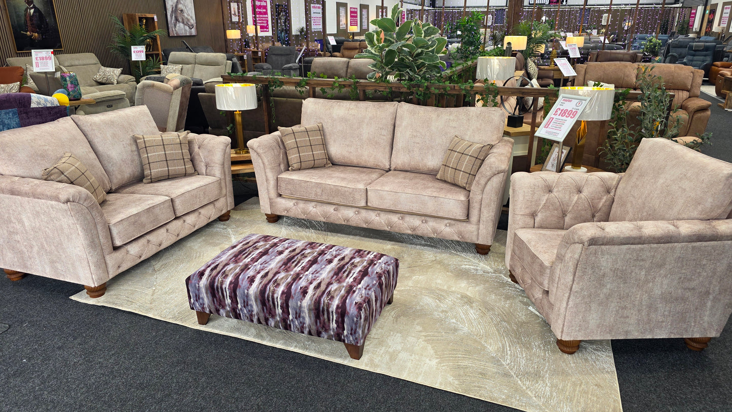 Mayfair Fabric 3+1+1 Seater Sofa Set