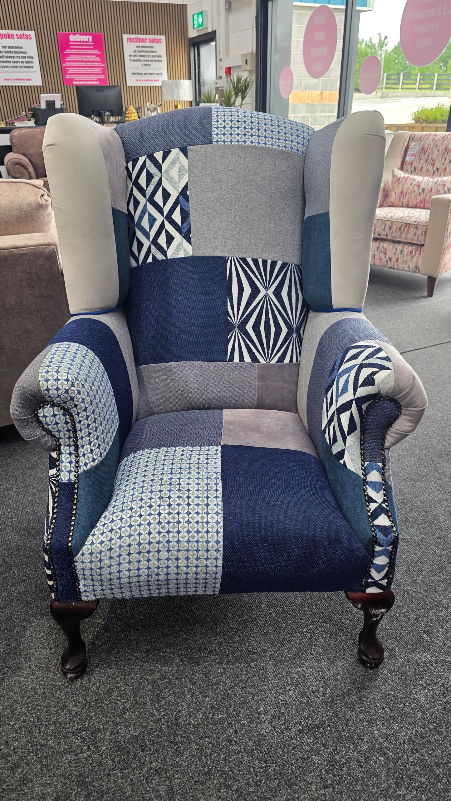 Monaghan Patchwork Fireside Chairs - Handmade Locally