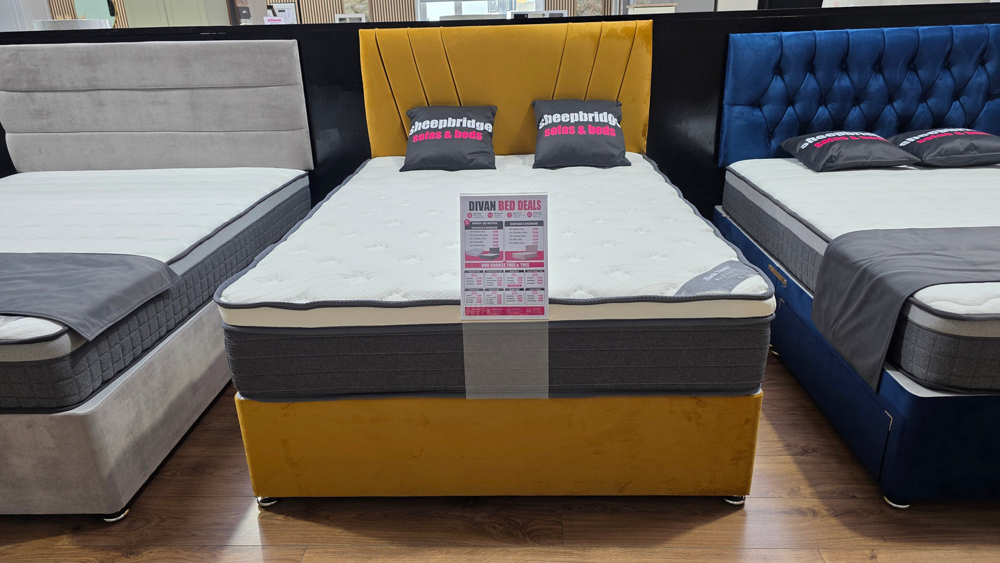 Divan Bed with 24'' Ibiza Headboard