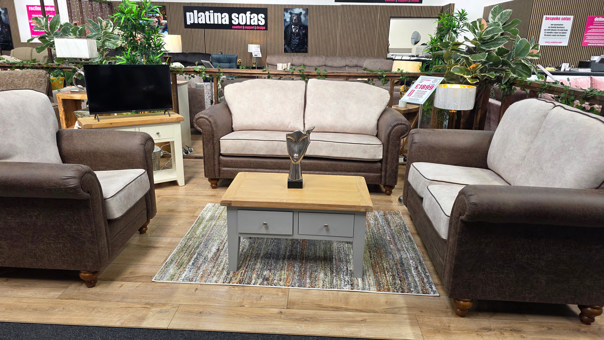 Kensington Fabric 3+1+1 Seater Sofa - Handmade Locally