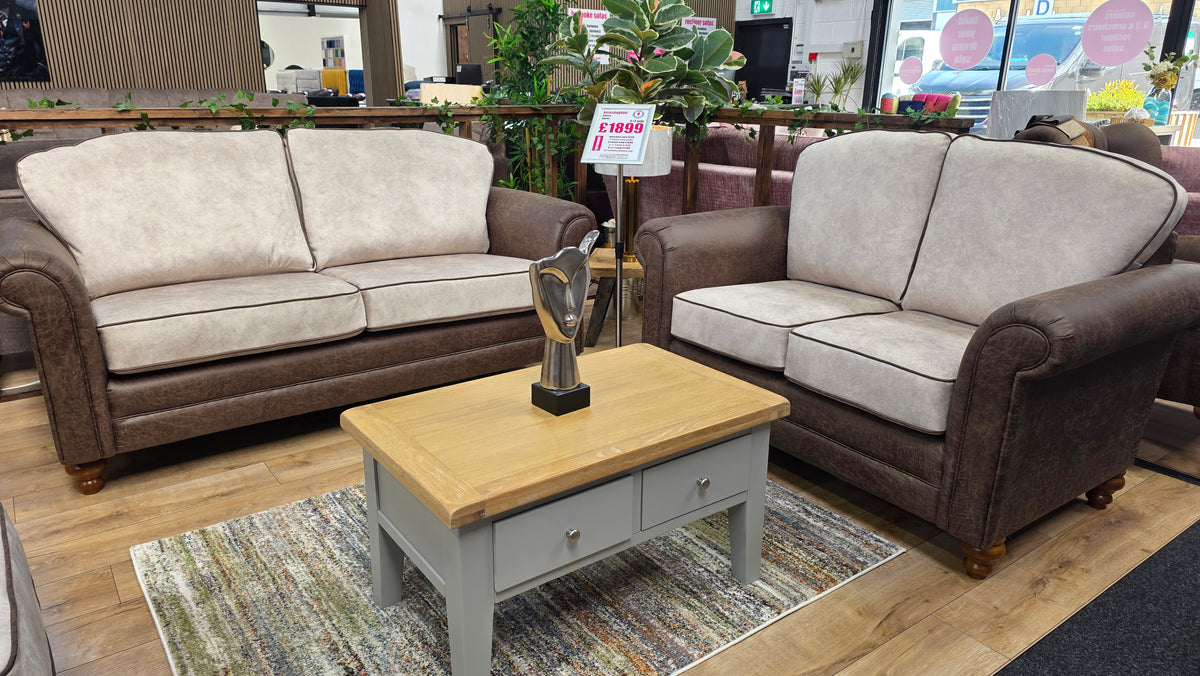 Kensington Fabric 3+1+1 Seater Sofa - Handmade Locally