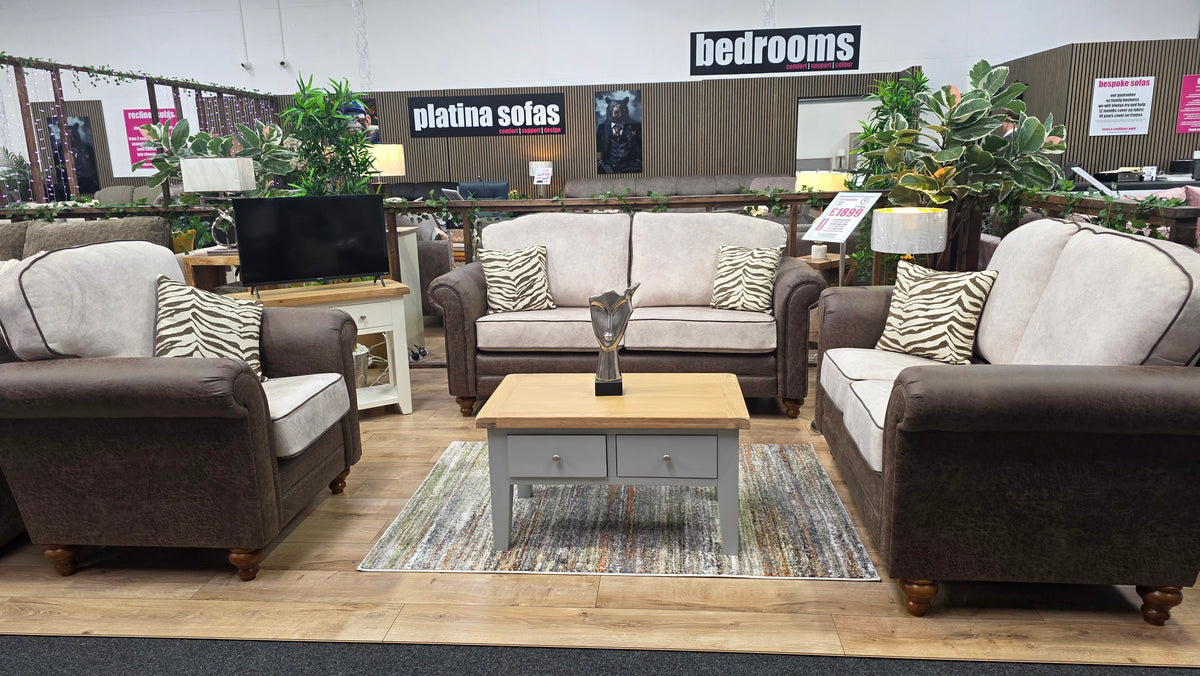 Kensington Fabric 3+1+1 Seater Sofa - Handmade Locally