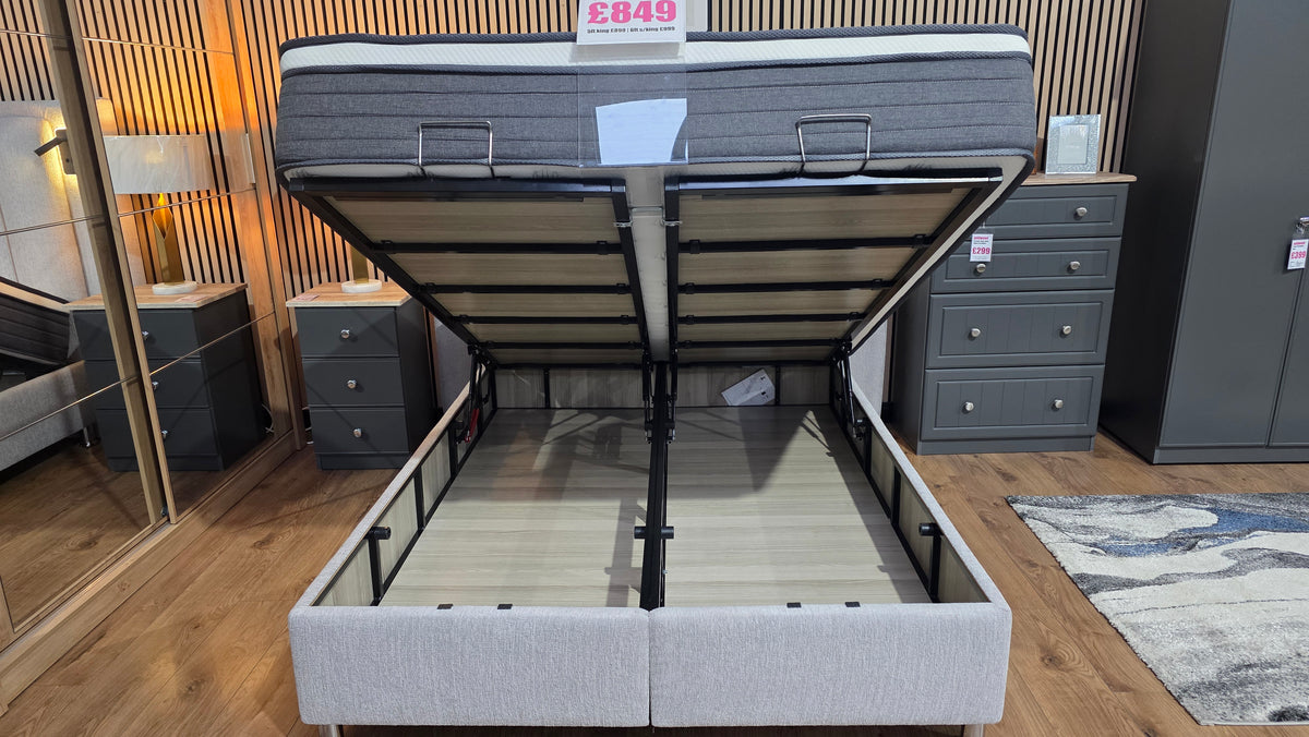 Ferro Pearl Grey Gas Lift Storage Beds
