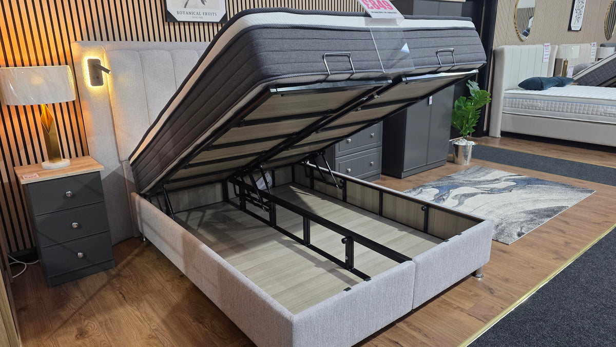 Ferro Pearl Grey Gas Lift Storage Beds