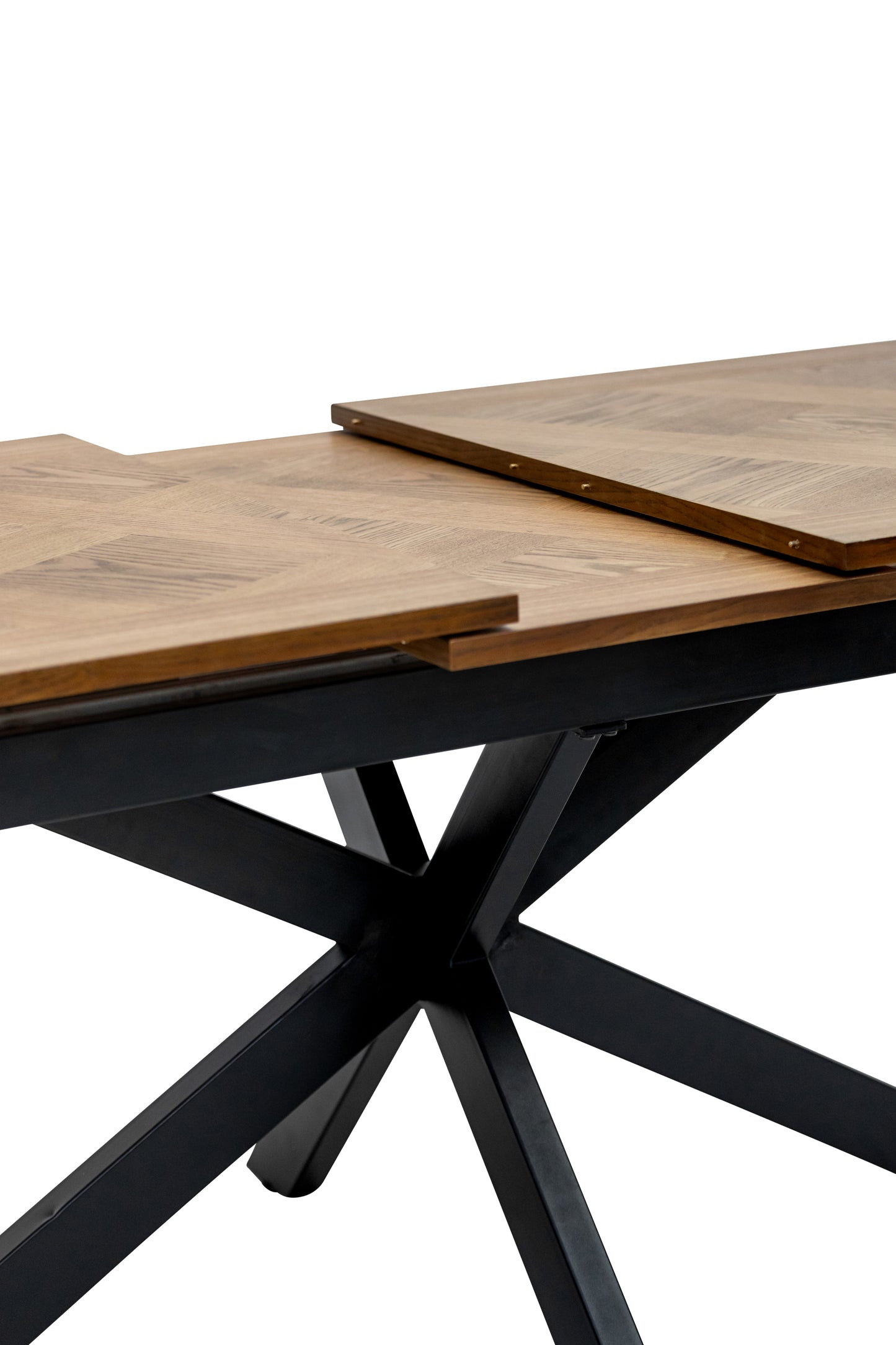 Oakley 1.6m Extending (+40cm) Oak Veneer Dining Table Set + Orbit Swivel Dining Chairs