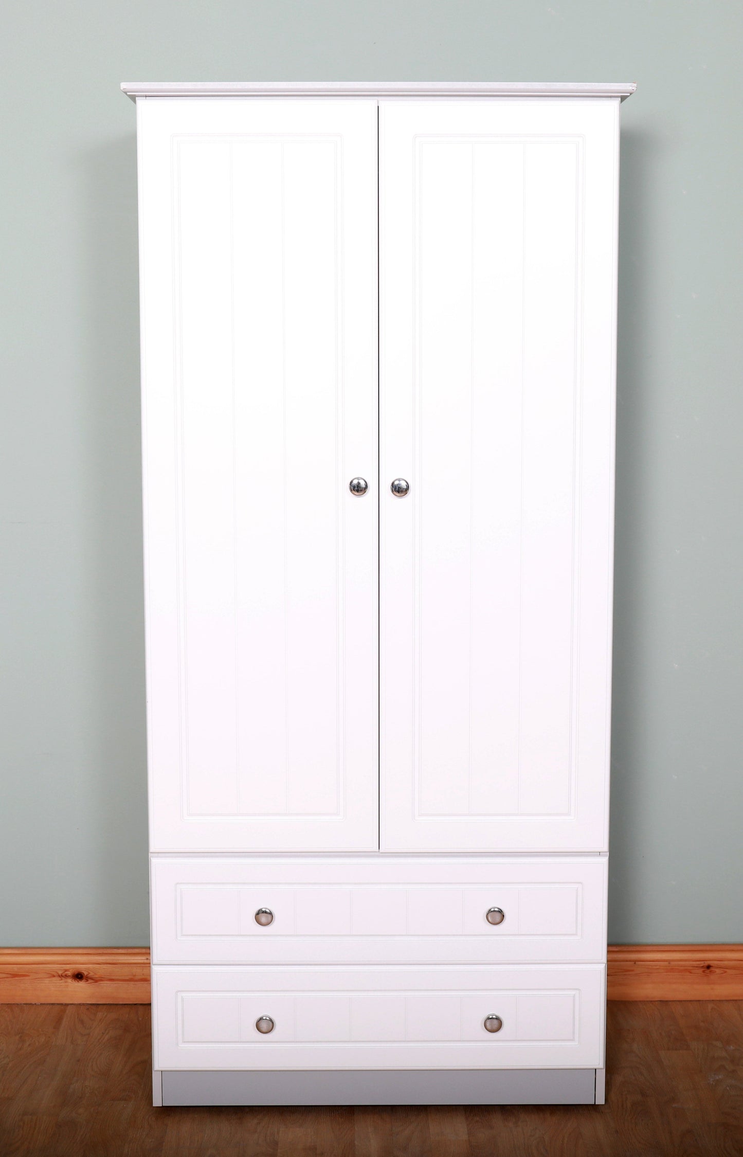 Millwood Solid Two Door with 2 Drawers Wardrobe - Choose Your Colours
