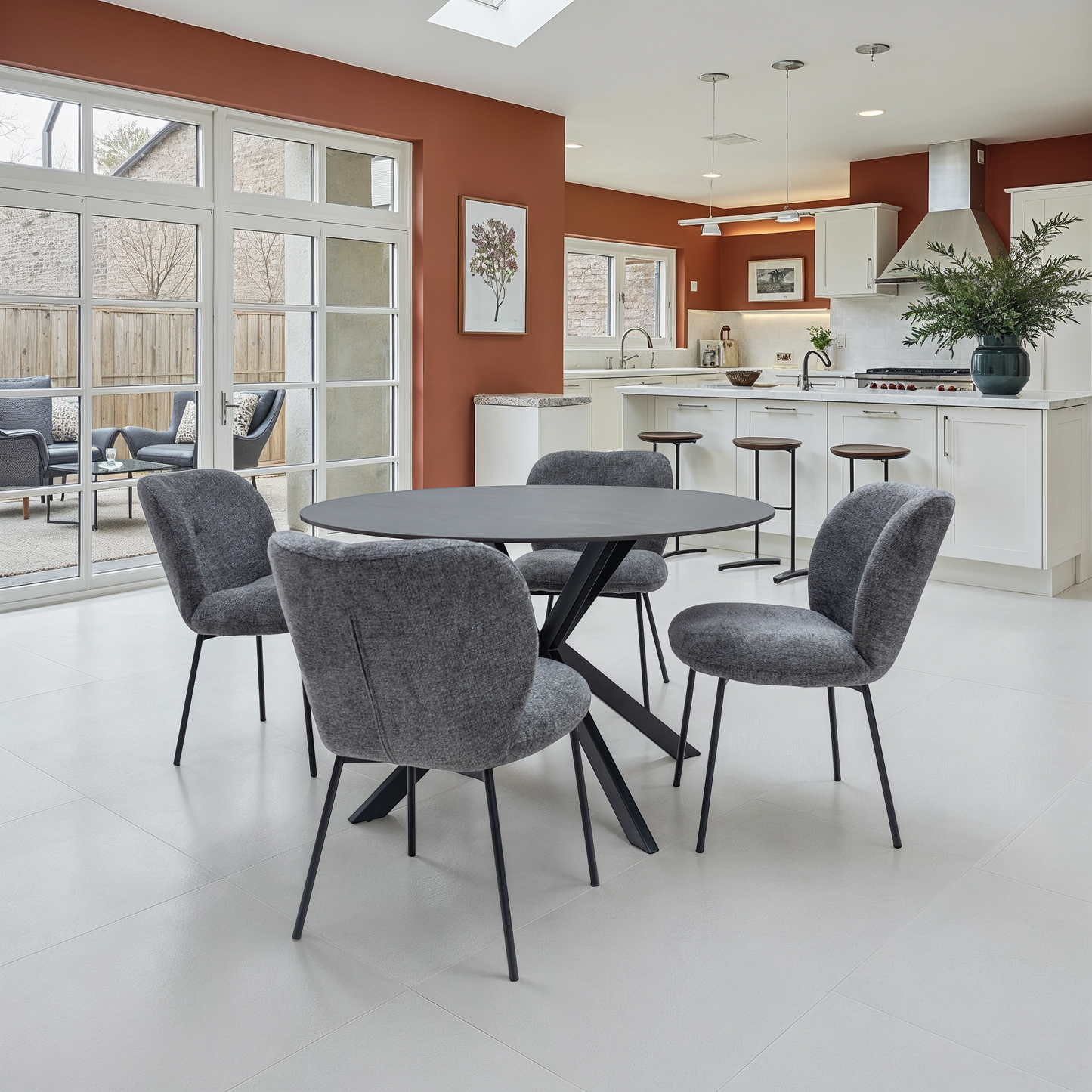 Bondi 1.2m Australian Grey Round Dining Table