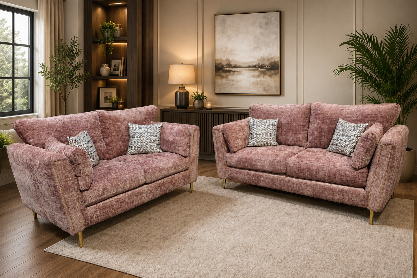 Beverley Fabric 3+2+1 Sofa Sets - Handmade Locally