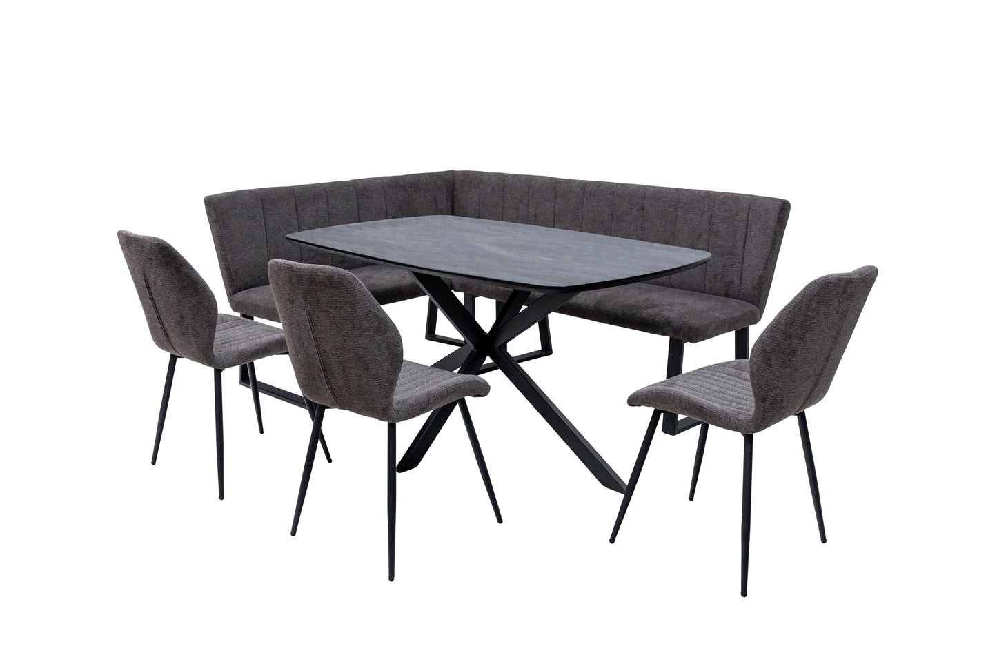 Nero 1.5m Charcoal Stone Dining Table