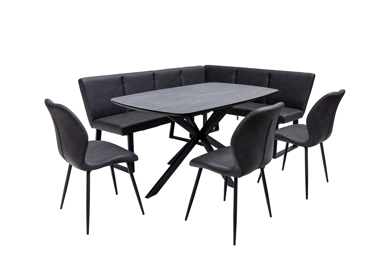 Nero 1.5m Charcoal Stone Dining Table