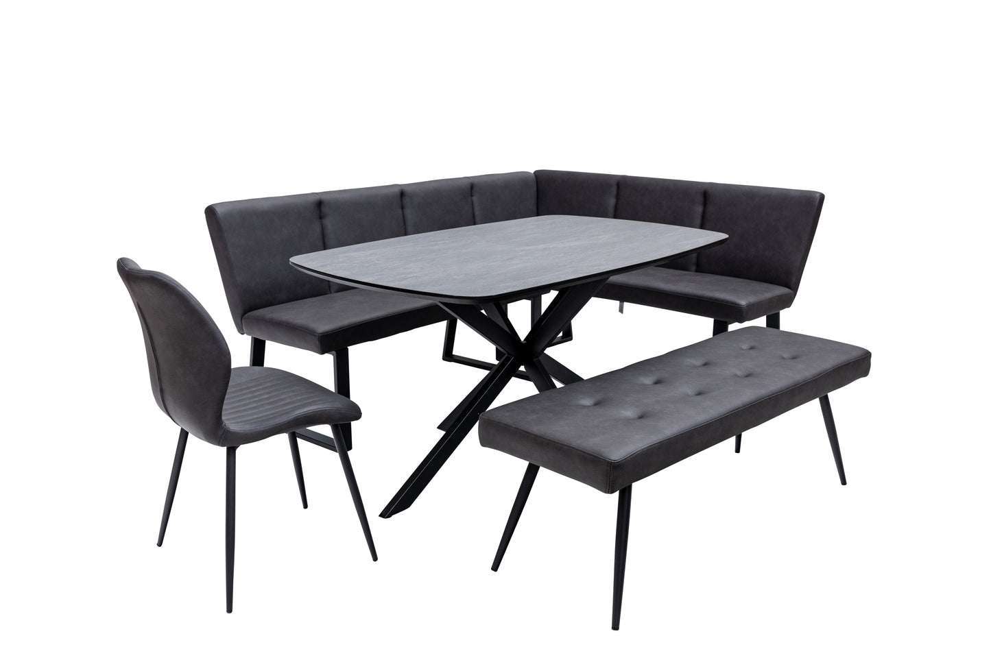 Nero 1.5m Charcoal Stone Dining Table