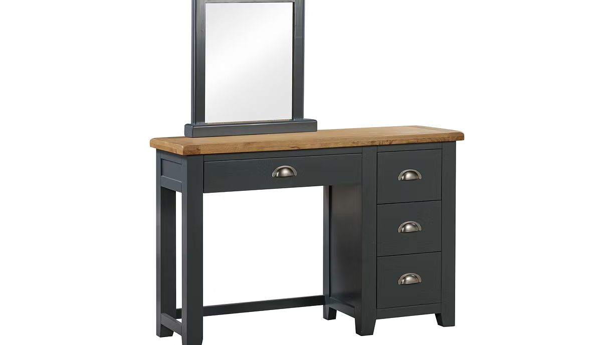 Capri Light Grey & Oak Vanity Table Set