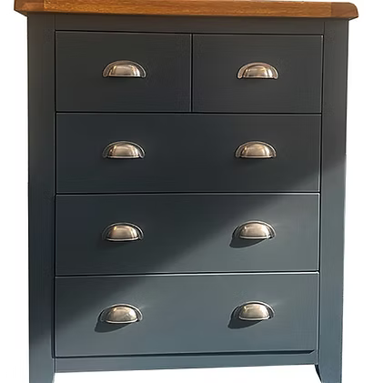 Capri Navy Grey & Oak 4 Drawer Chest