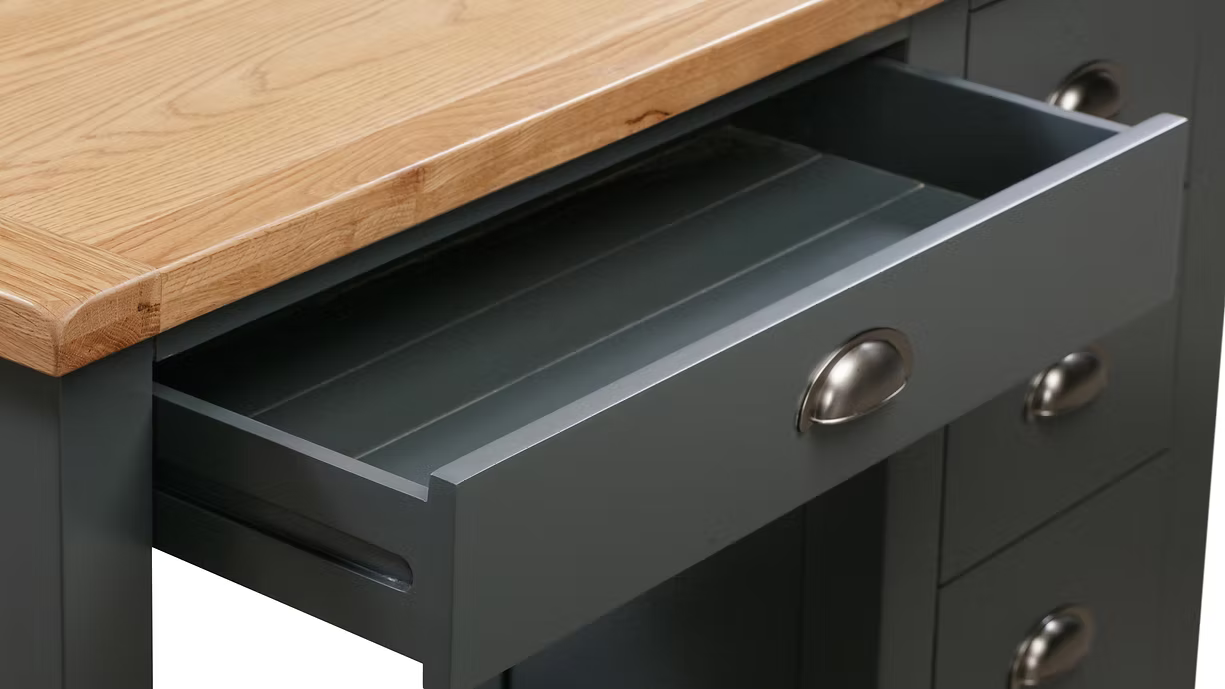 Capri Light Grey & Oak Vanity Table Set