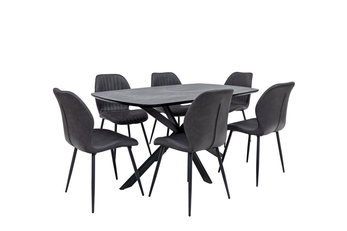 Nero 1.5m Charcoal Stone Dining Table
