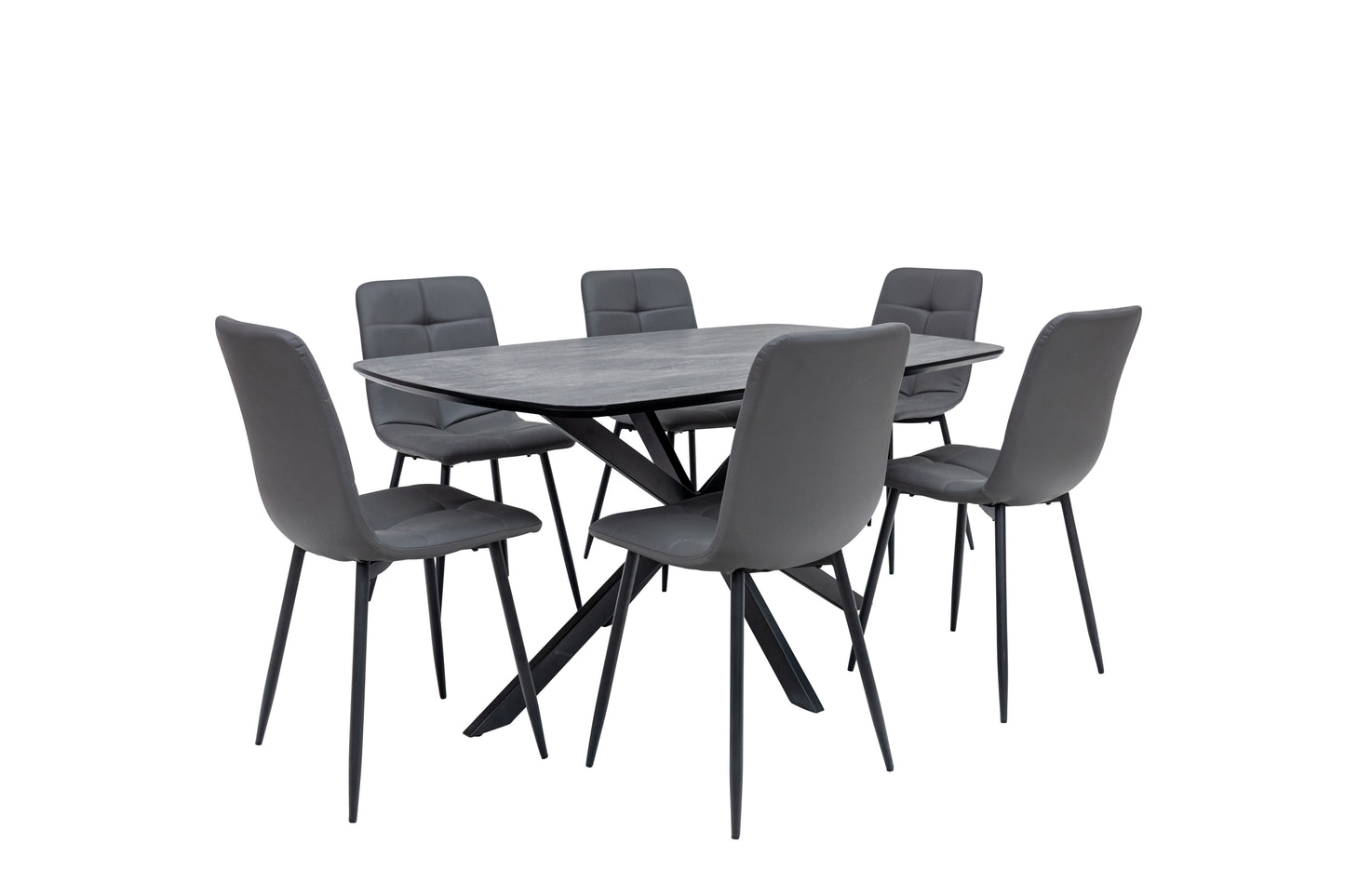 Nero 1.5m Charcoal Stone Dining Table
