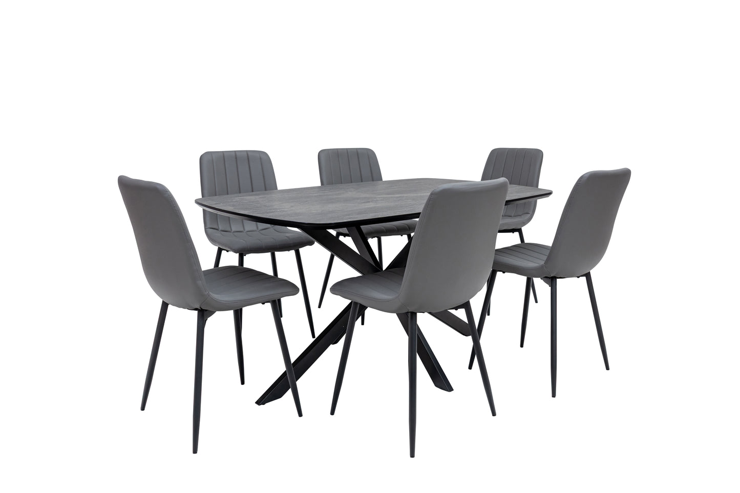 Nero 1.5m Charcoal Stone Dining Table