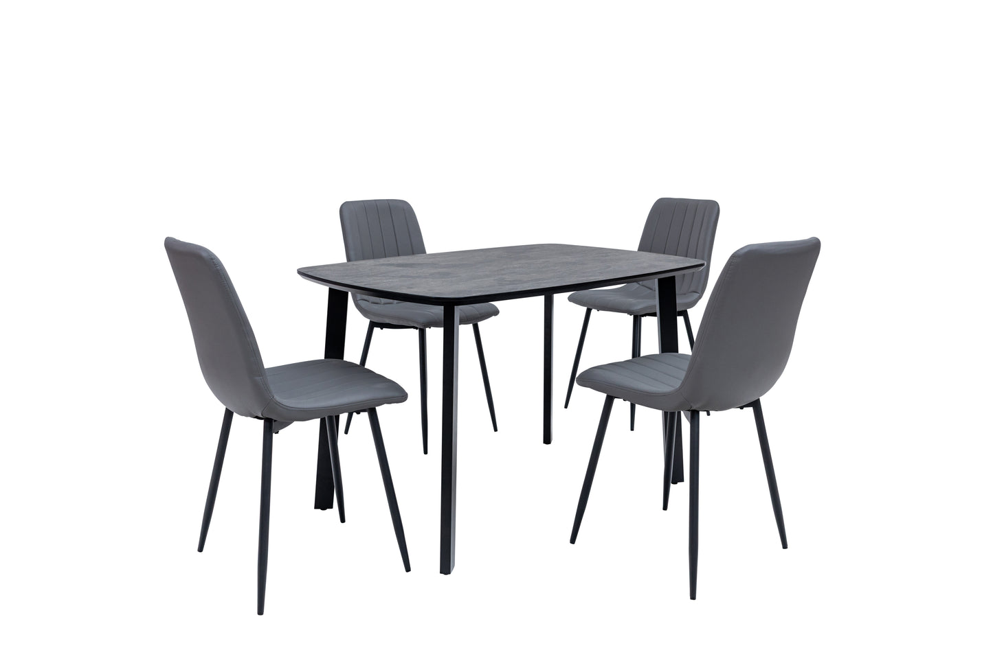 Nero 1.2m Charcoal Stone Dining Table