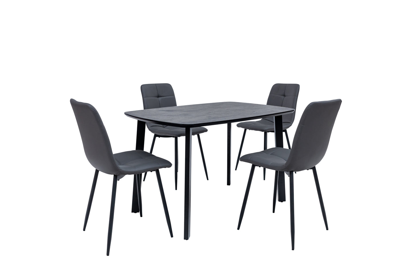 Nero 1.2m Charcoal Stone Dining Table