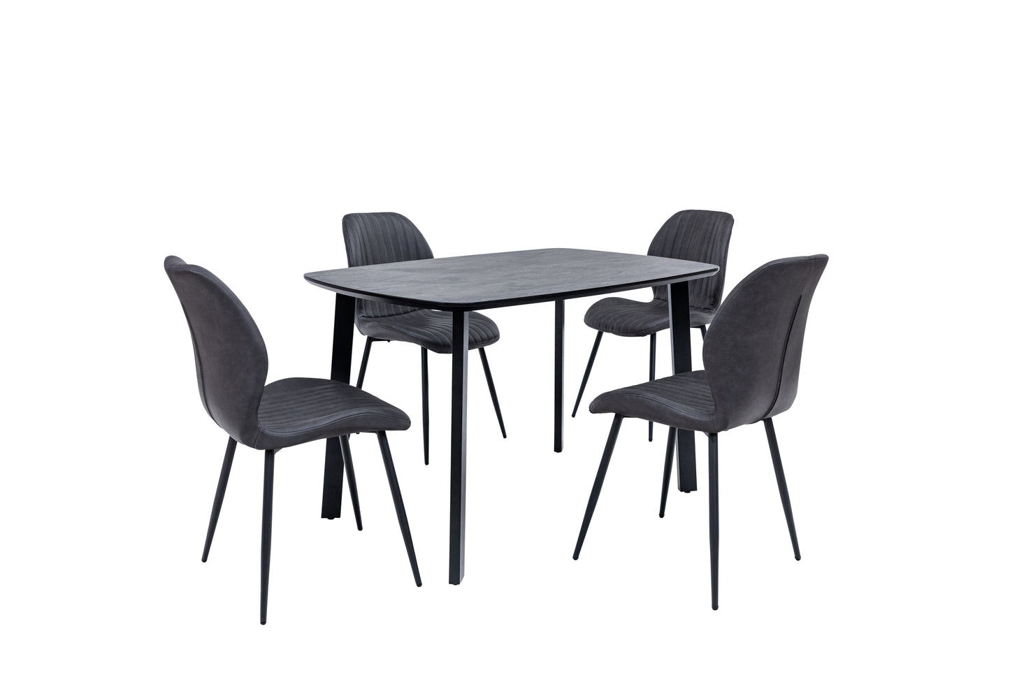 Nero 1.2m Charcoal Stone Dining Table