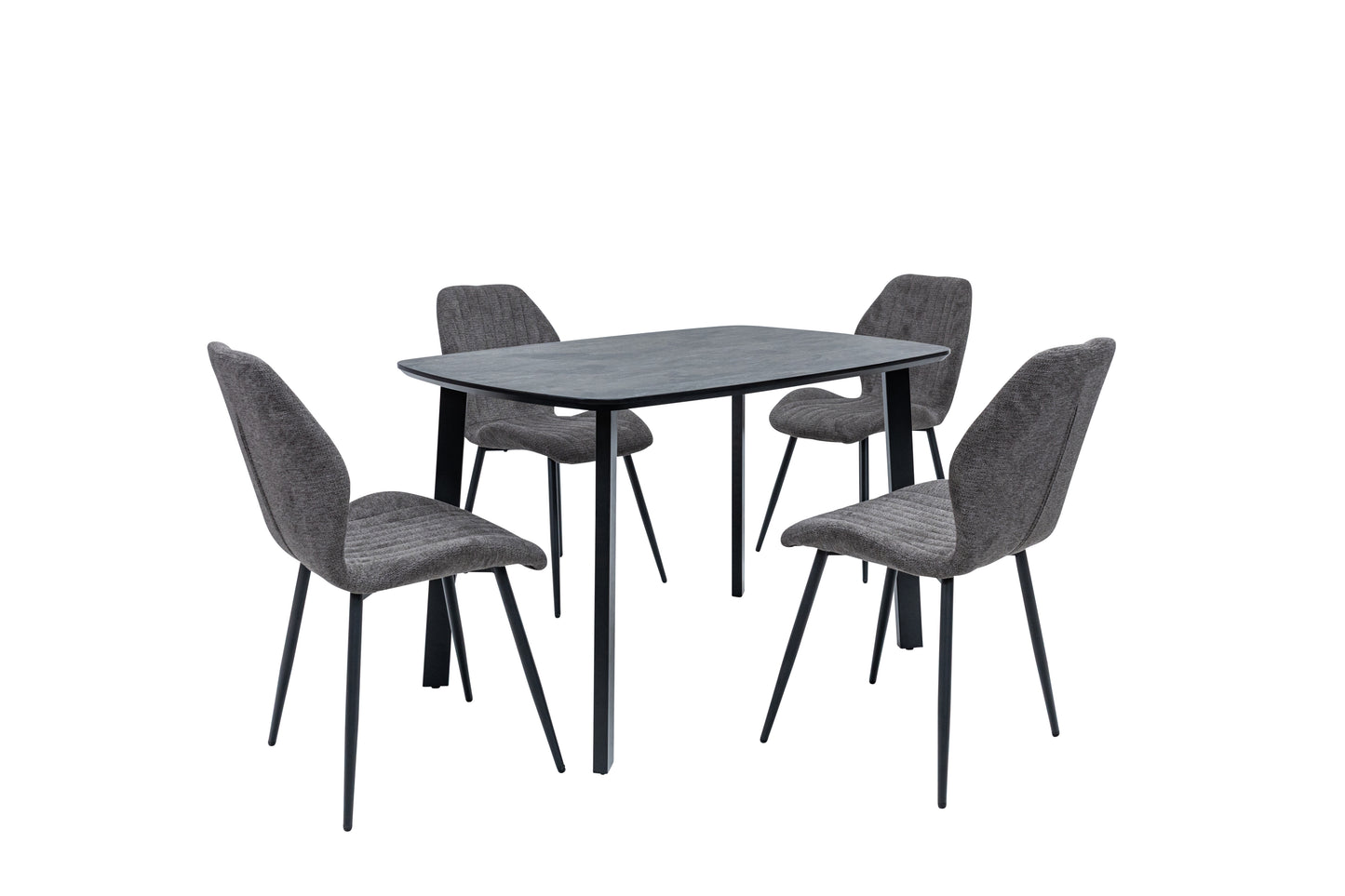 Nero 1.2m Charcoal Stone Dining Table