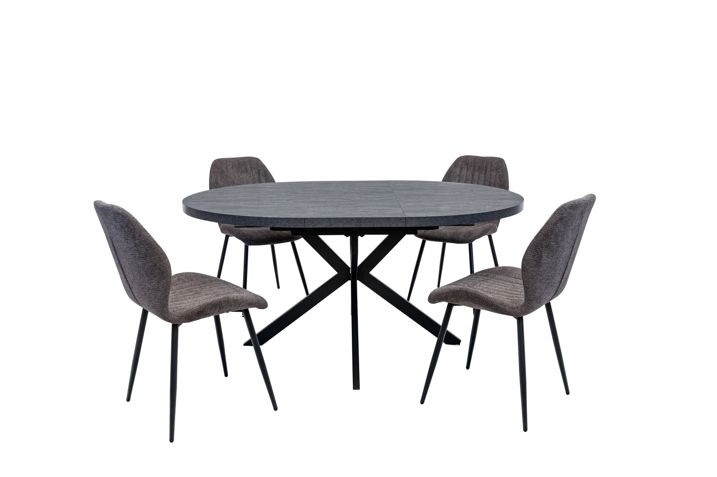 Nero 1.2m Extending (+40cm) Charcoal Round Dining Table