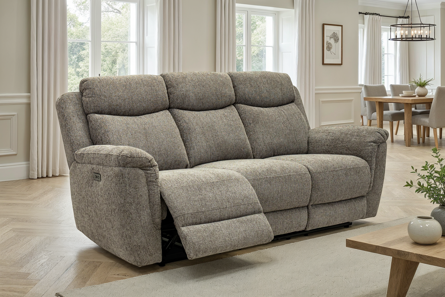Finley Pebble Fabric Recliner Sofas