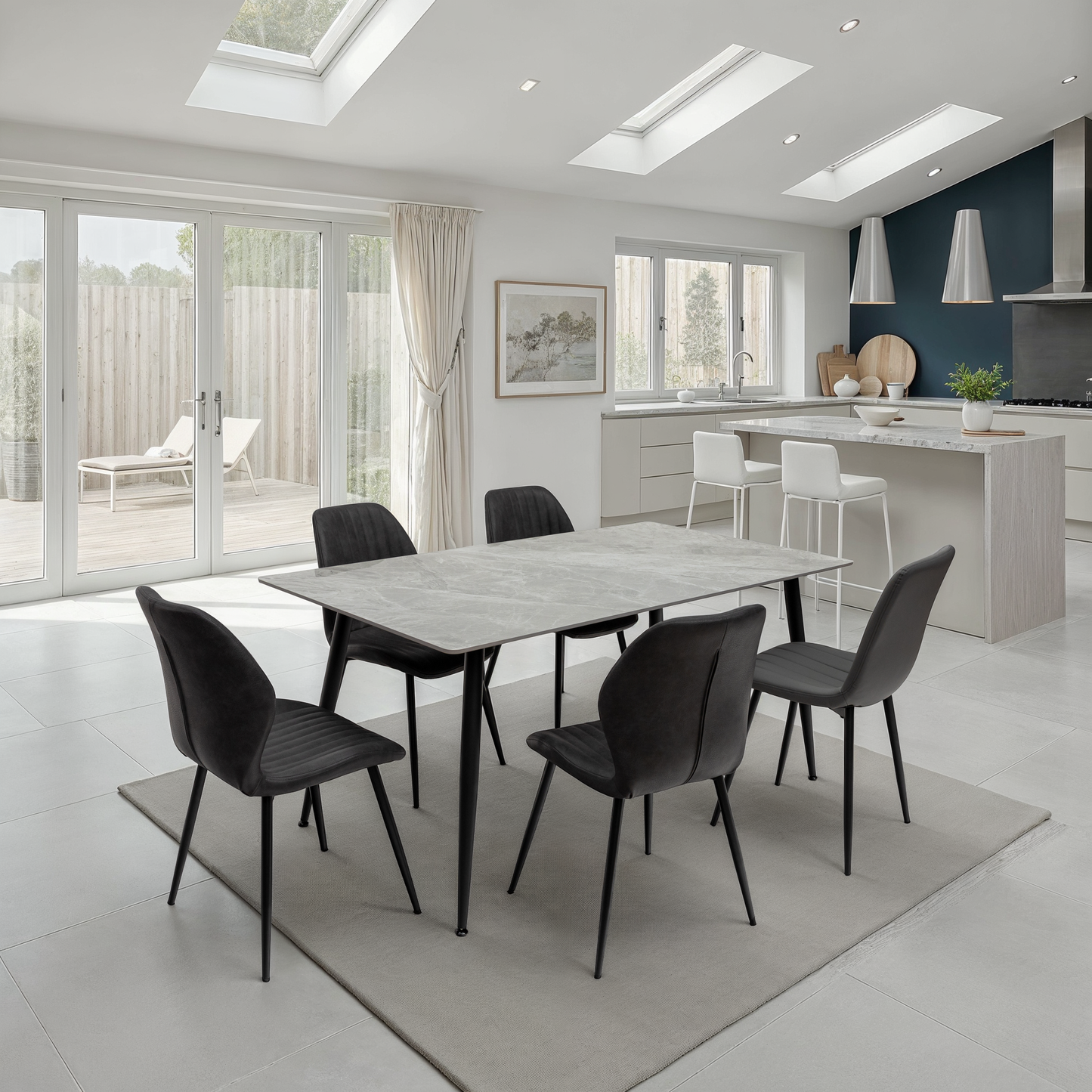 Norway 1.6m Italian Grey Sintered Stone Dining Table