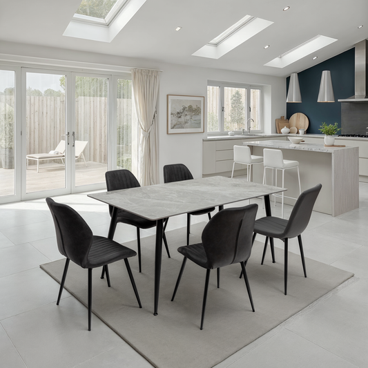 Norway 1.6m Italian Grey Sintered Stone Dining Table