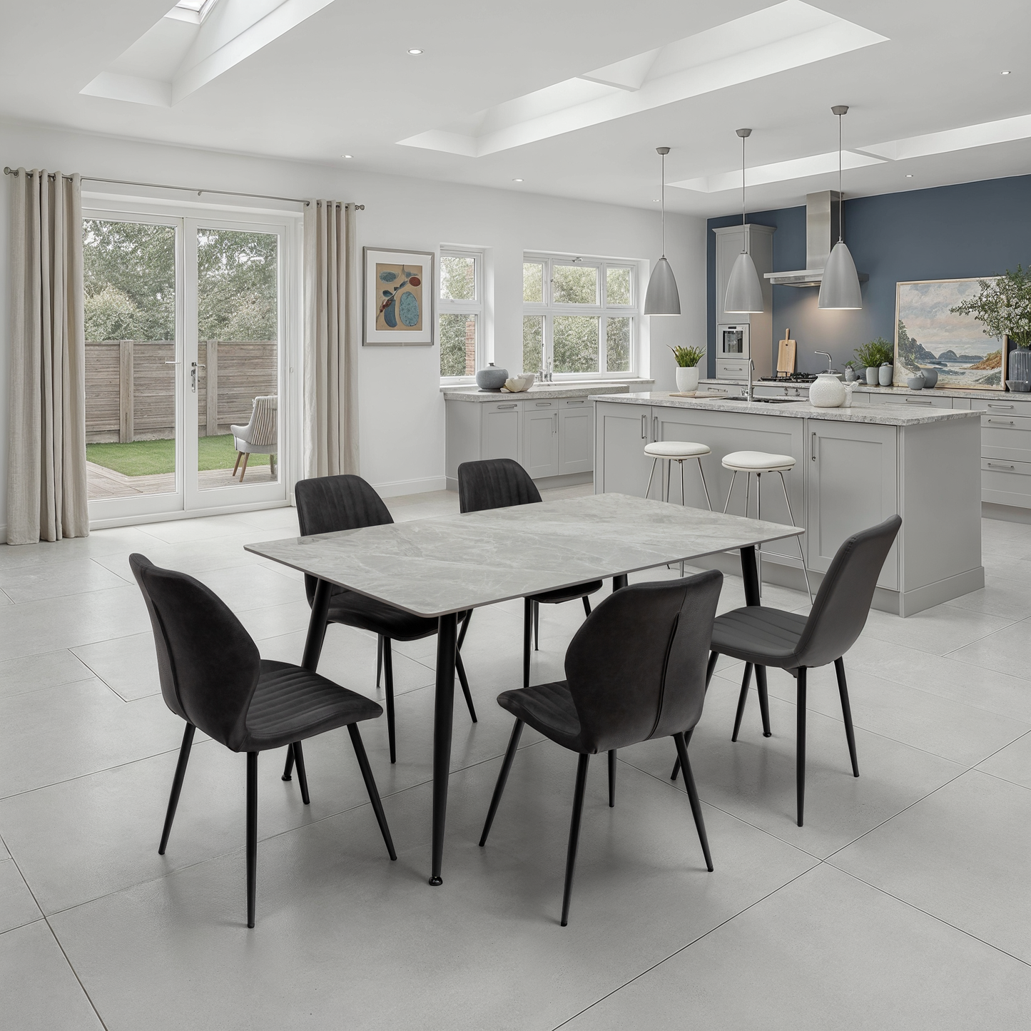 Norway 1.3m Italian Grey Sintered Stone Dining Table