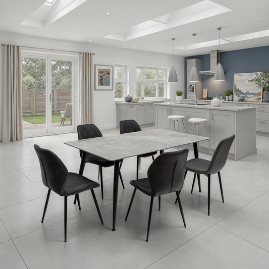 Norway 1.3m Italian Grey Sintered Stone Dining Table