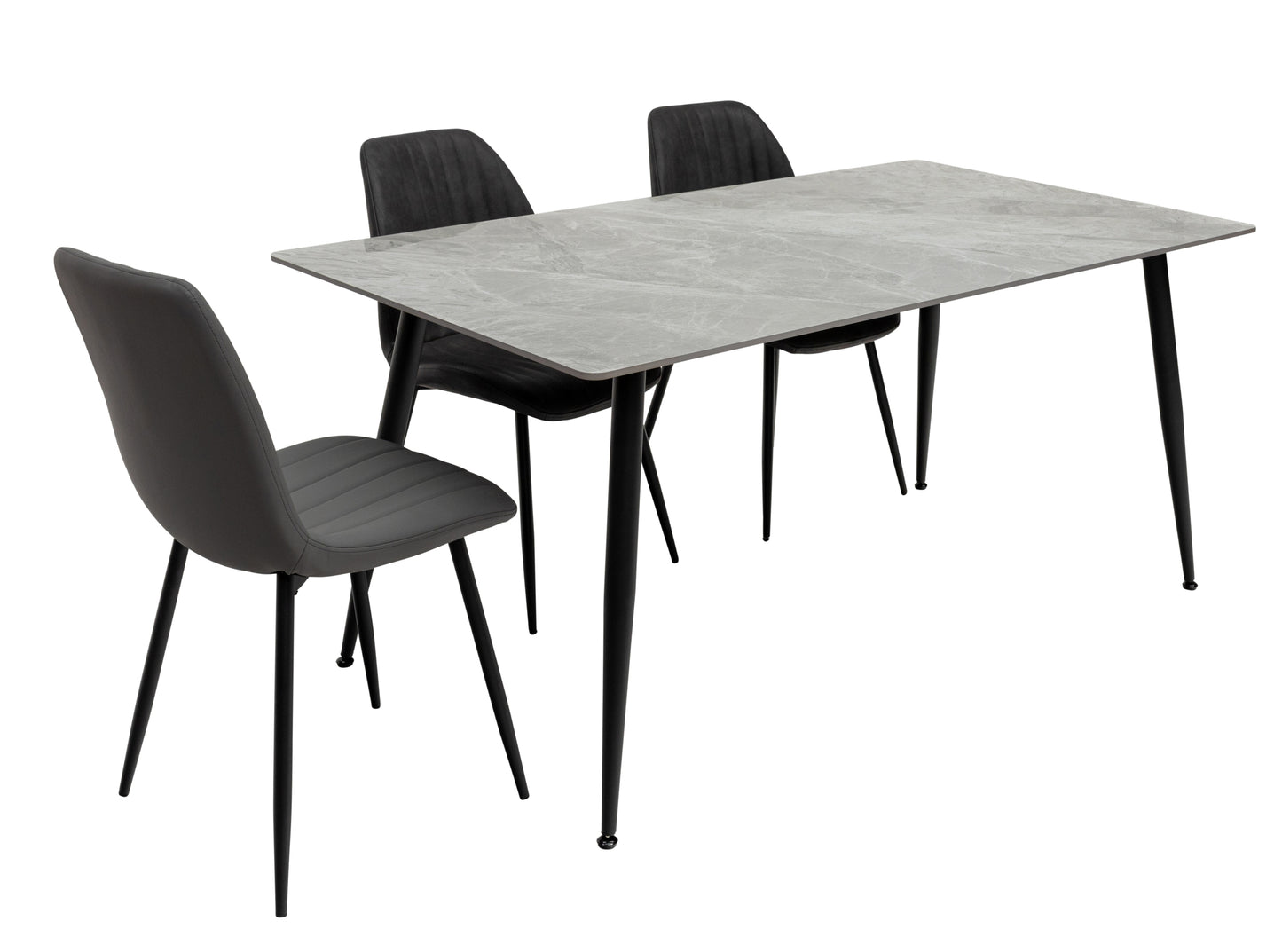 Norway 1.3m Italian Grey Sintered Stone Dining Table