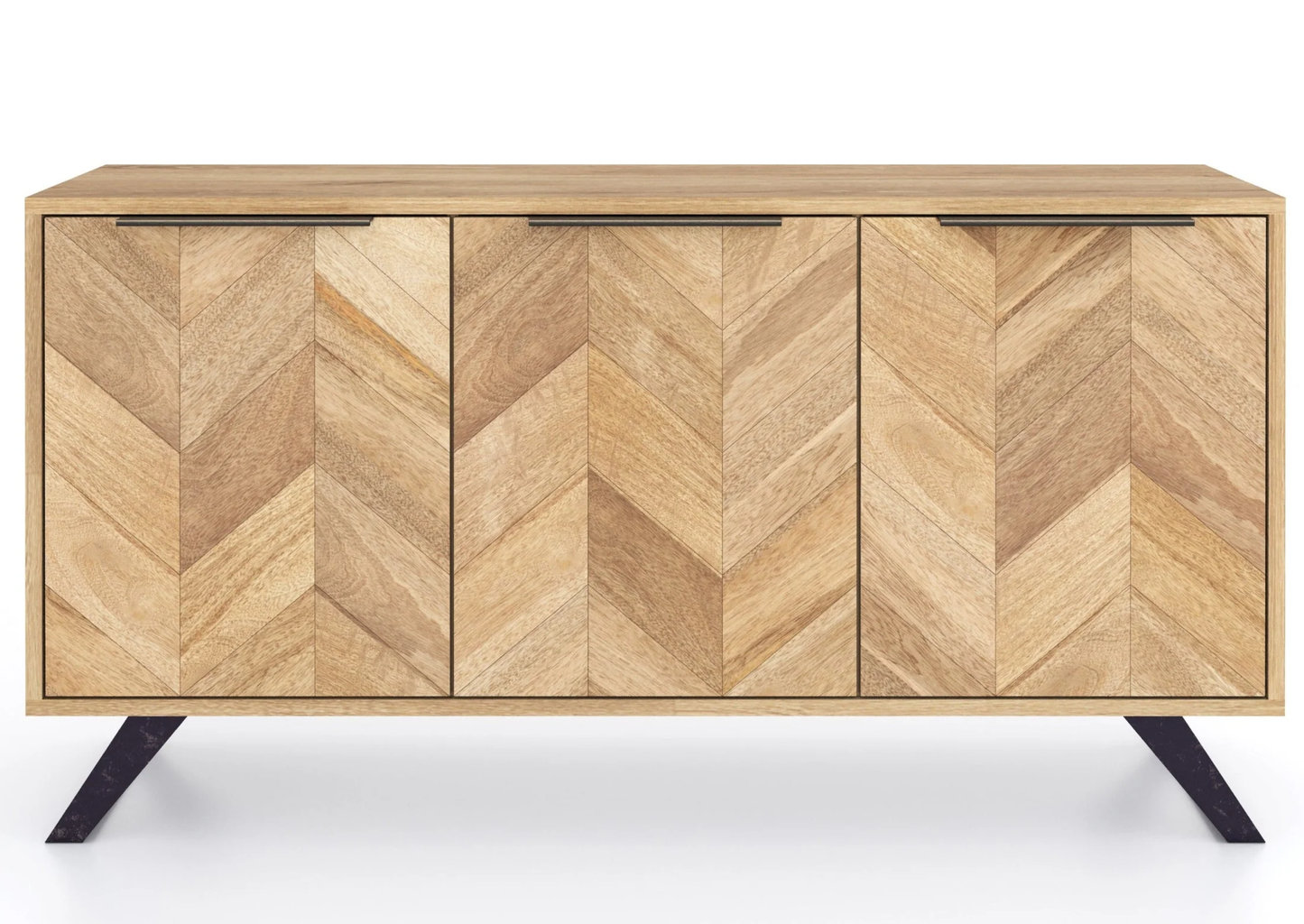 Agra Mango Parquet Herringbone 3 Door Sideboard