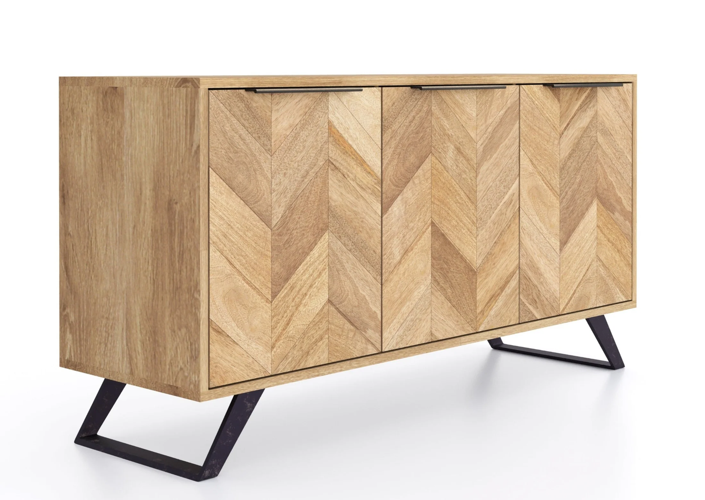 Agra Mango Parquet Herringbone 3 Door Sideboard