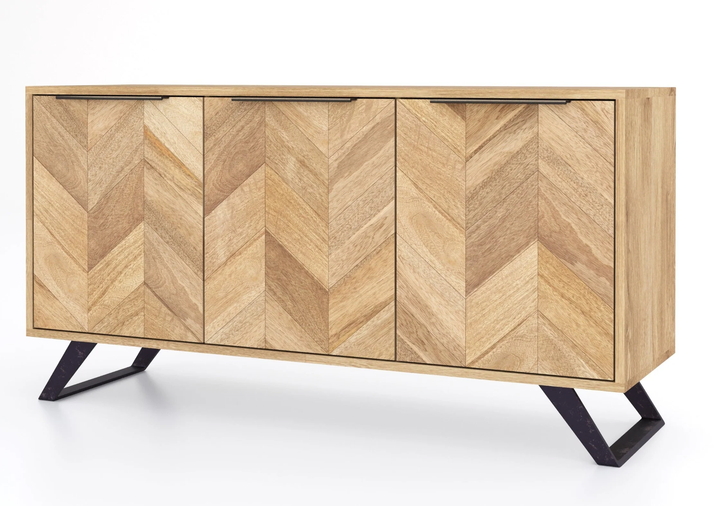 Agra Mango Parquet Herringbone 3 Door Sideboard