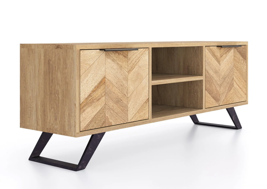Agra Mango Parquet Herringbone Large TV Cabinet