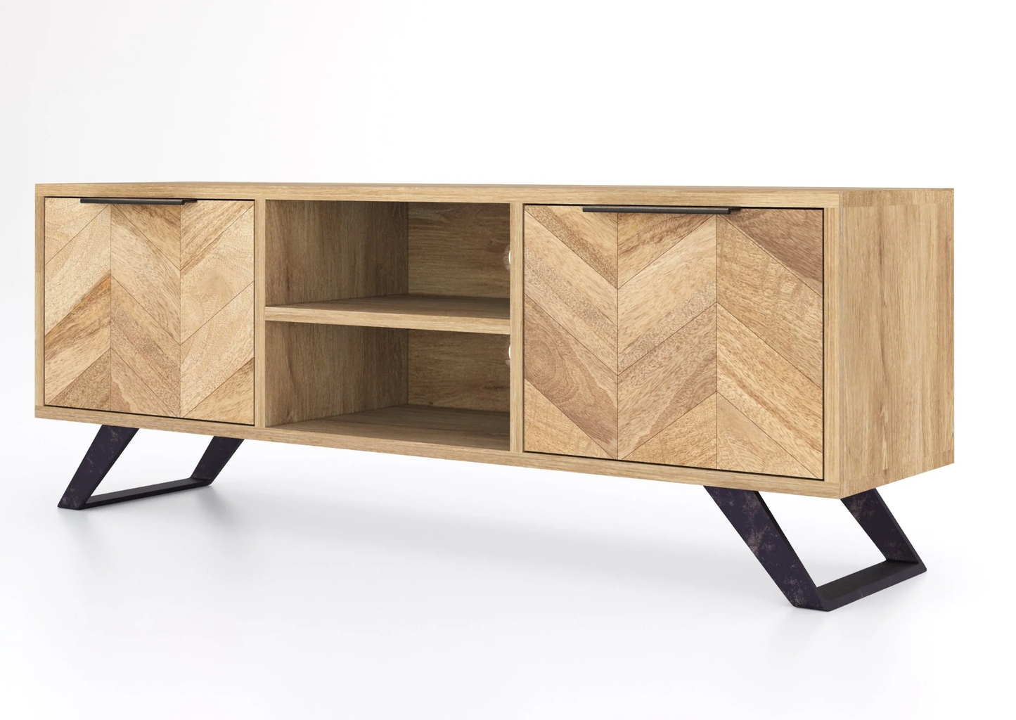 Agra Mango Parquet Herringbone Large TV Cabinet