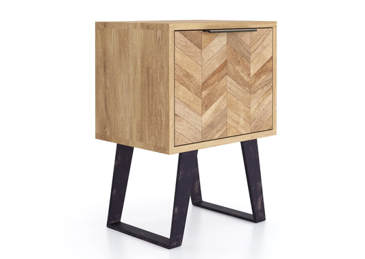 Agra Mango Parquet Herringbone Side Table