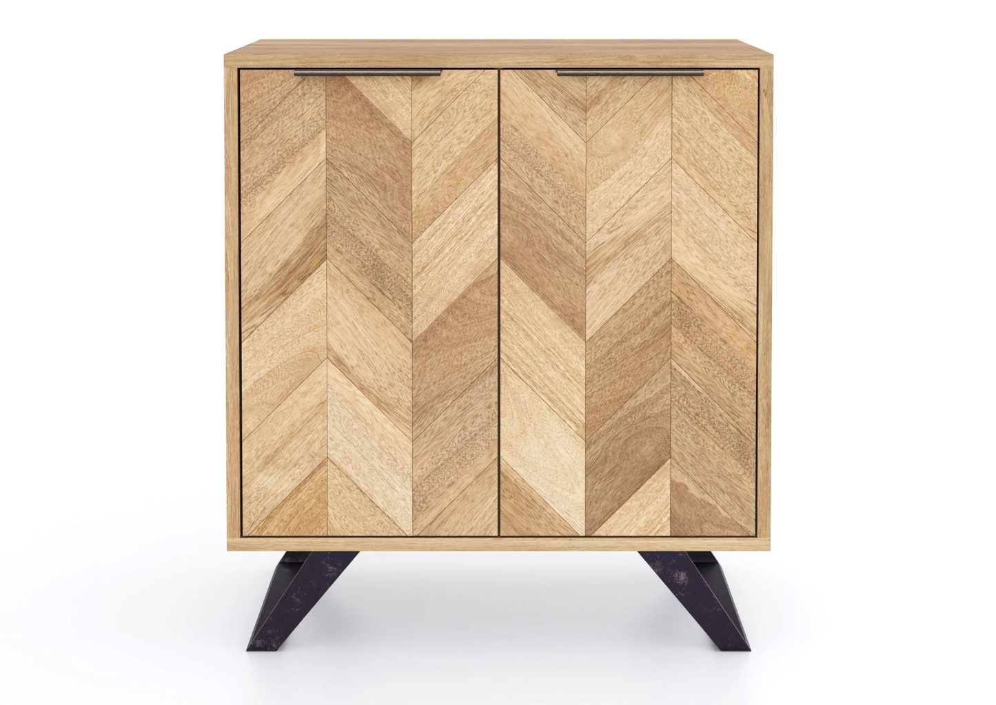 Agra Mango Parquet Herringbone 2 Door Hall Cabinet