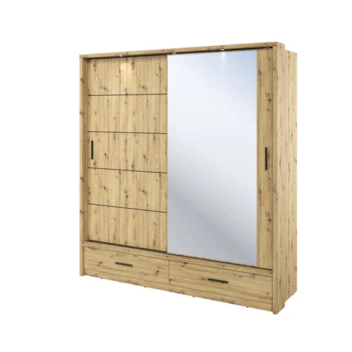 Alpha Oak Sliding Door Wardrobe 200cm