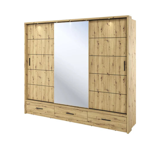 Alpha Oak Sliding Door Wardrobe 250cm