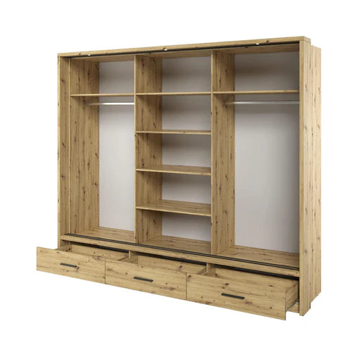 Alpha Oak Sliding Door Wardrobe 250cm