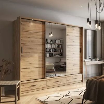 Alpha Oak Sliding Door Wardrobe 250cm