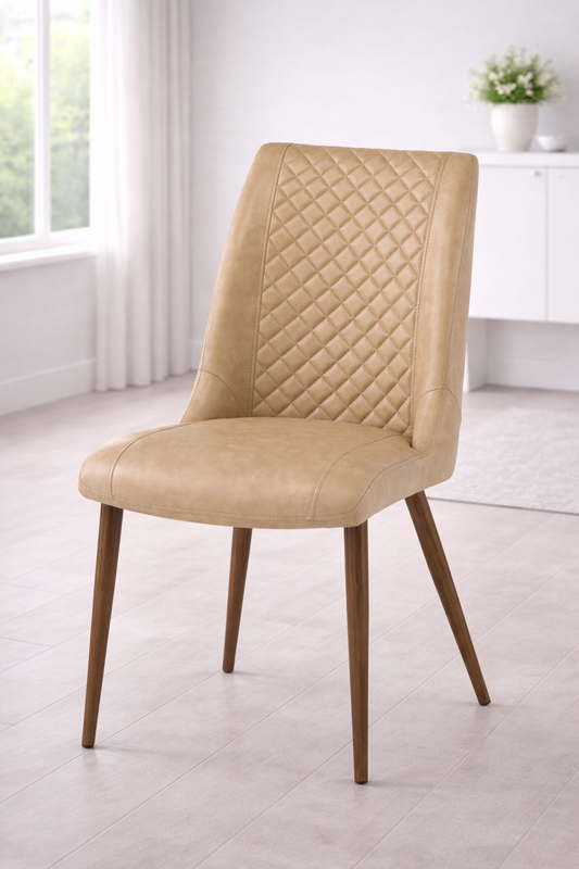 Savoy Taupe PU/Brushed Brass Leg Dining Chair