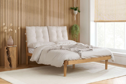 Ander Fabric Wooden Bed