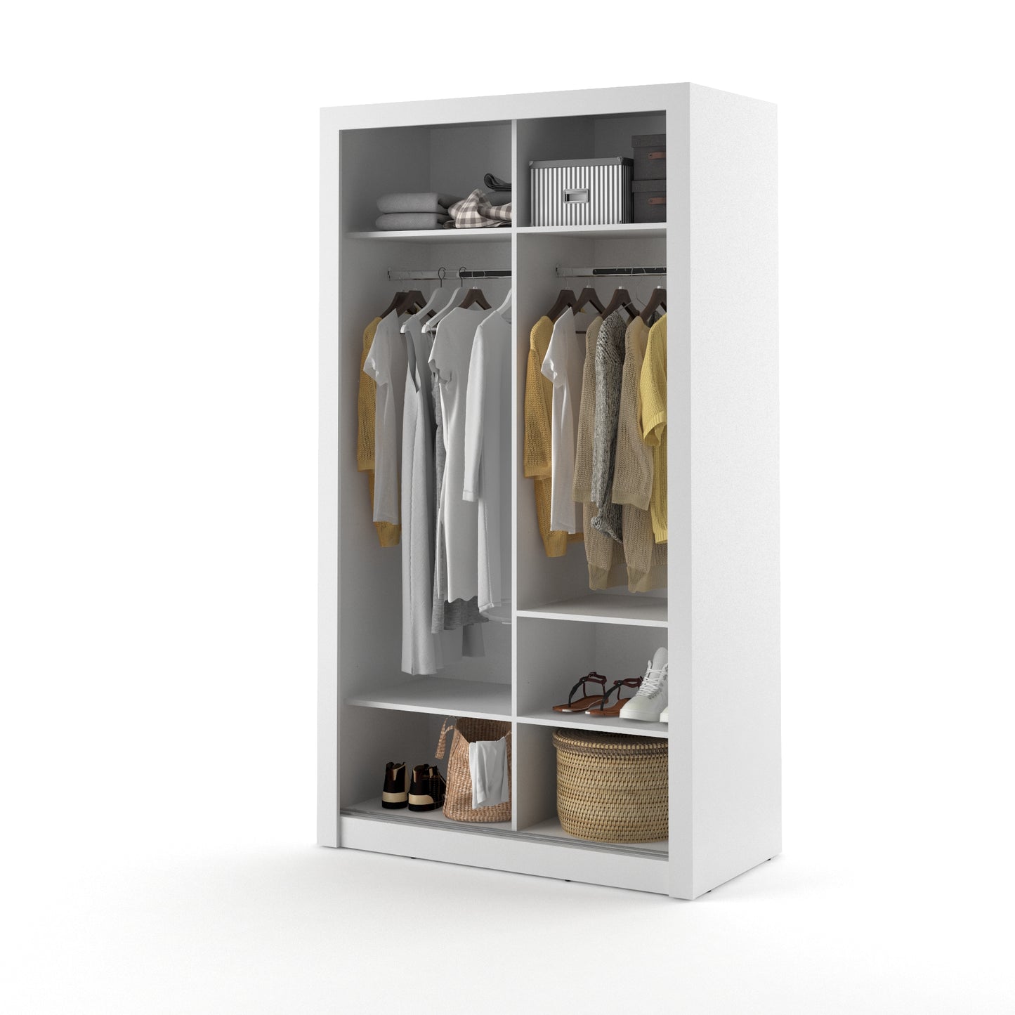 Denmark Sliding Door Wardrobe 120cm 3 Colours