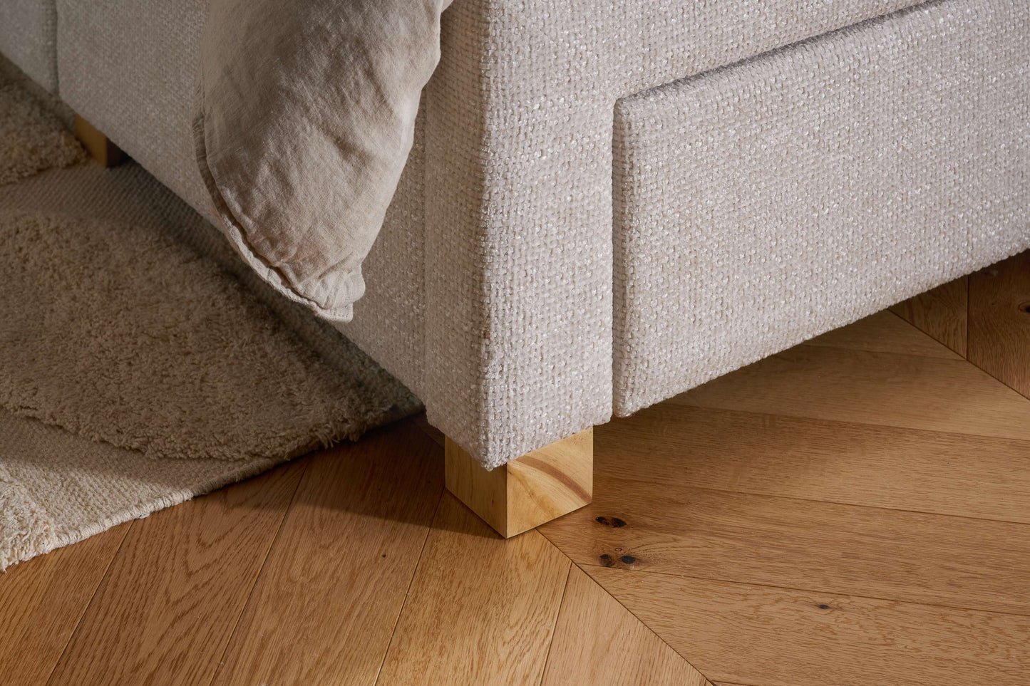 Arabella Stone Grey Fabric Bed with Storage Drawers